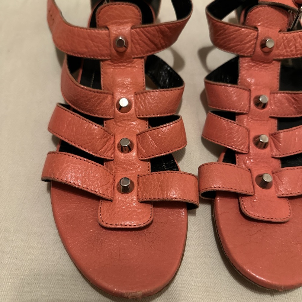 Balenciaga Coral Gladiator Sandals | Designer Studded Flats ✨ - Picture 7 of 12